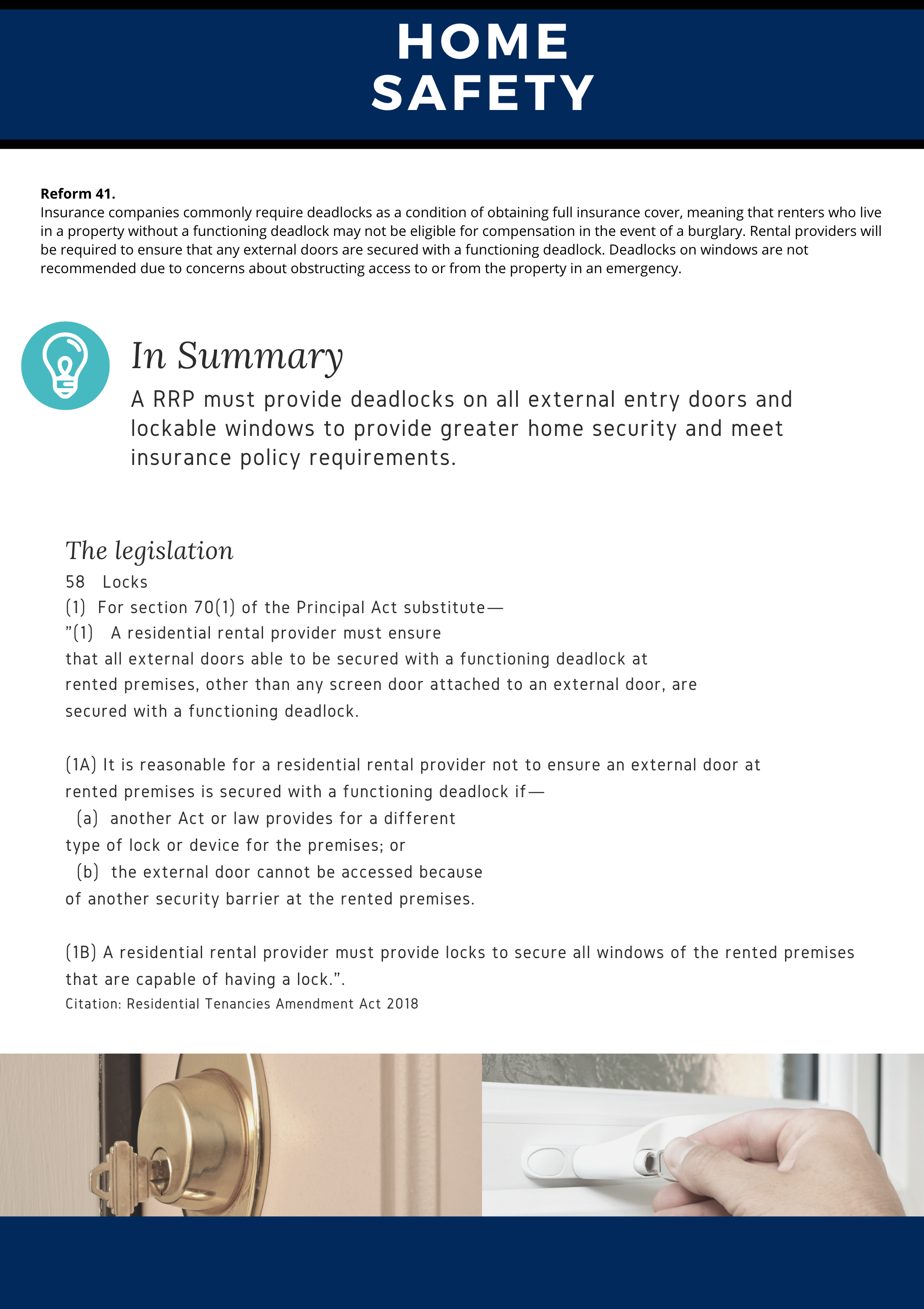 ‘Safety Reforms’ | Changes to the Residential Tenancies Act | Wes ...